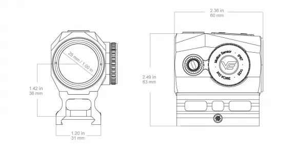 Dimensions point rouge vector scraper 1x25