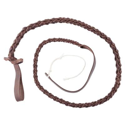 Flotte en cuir tresse 120cm fouet de venerie chien de chasse