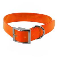 Large collier fluo chien de chasse en biothane helen baud orange