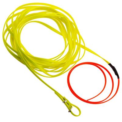 Longe pour chien 10m en biothane country orange fluo jaune