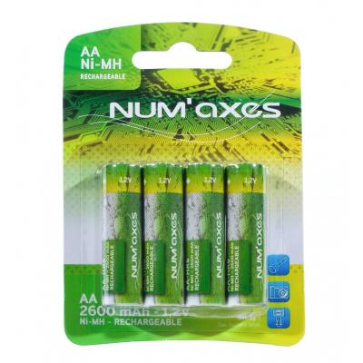 Piles rechargeables AA LR6 Num'Axes